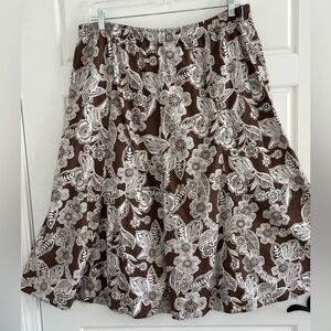 Erika Vintage Floral Cottagecore Pull On Cotton Blend Maxi Skirt Boho Size 2X